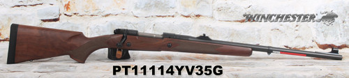 Winchester - 375H&H - Model 70 Safari Express - Grade I Walnut w/Deluxe Cheekpiece/Matte Blued, 24"Barrel, Fully Adjustable rear sight, hooded front sight, Mfg# 535204161, S/N PT11114YV35G