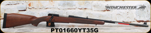 Winchester - 338WinMag - Model 70 Alaskan - CRF bolt-action - Black Walnut Monte Carlo Stock/Blued, 25"Barrel, Hinged Floorplate, Folding adj. rear sight, hooded brass bead front, M.O.A. Trigger System, Mfg# 535205136, S/N PT01660YT35G