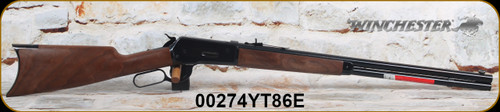 Winchester - 45-70Govt - 1886 Short Rifle - Satin finish walnut straight grip stock/Blued, 24"Barrel, Marble Arms Front Sight, Adjustable Rear Sight, Full-Length Magazine, Mfg# 534175142, S/N 00274YT86E