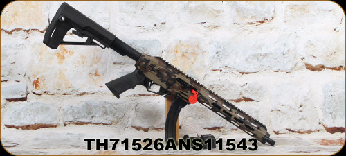 Consign - Adler Arms - 22LR - Model RF-224 TAC Rifle - FDE Camo Adjustable Stock w/M-LOK handguard/Blued, 11.7"Threaded(1/2x28) Barrel, Mfg# RF224TACFDC - c/w (2)factory & 1 extended magazine - only 200rds fired