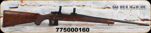 Consign - Ruger - 243Win - M77 Hawkeye 50th Anniversary Edition - High-Grade American Walnut/Blued, 22"Barrel, Custom 50th Anniversary "M77 50 Years" bolt handle/floorplate engravings, Mfg# 47190 - c/w 1"rings