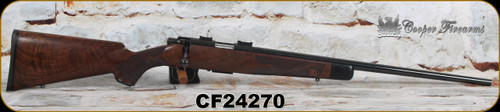 Consign - Cooper - 17HMR - Model 57M Custom Classic - Grade AAA Deluxe Claro Walnut Stock w/Ebony Forend & Metal Grip Cap/Blued Finish, 22"Semi-Heavy Barrel, 4rd magazine, Talley bases - very low rounds fired