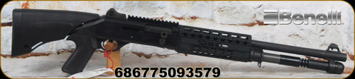 Benelli - 12Ga/3"/18.5" -  M4-Tactical Pro - Semi Auto Shotgun - Black Finish, M4 Multi-Position Stock w/Pistol Grip, 4+1 Capacity, Fibre Optic, Winged Front Post, Ghost Ring rear sight, Mfg# A0641900