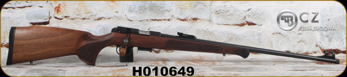 CZ - 17HMR - Model 457 Premium - Select Turkish Walnut w/Ebony Forend Tip/Blued, 24.8"Cold Hammer Forged, Threaded(1/2x20)Barrel, Tangent Rear sight, Hooded front sight, Mfg# 5084-8982-GKKMAAX, S/N H010649