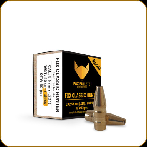 Fox Bullets - 5.6mm (.224) - 50 Gr - Classic Hunter - Lead-Free