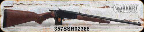 Henry - 357Mag/38Spl - Singleshot Rifle V2 - Break Action Rifle - Walnut Stock/Steel Receiver/Blued Finish, 22"Barrel, Mfg# H015-357, S/N 357SSR02368