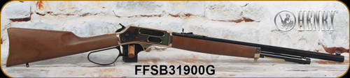 Henry - 45-70Govt - Brass Lever Action Rifle - American Walnut Stock and Forend/Polished Hardened Brass Receiver/Blued Finish, 22"Octagon Barrel, 4 Round Capacity, Mfg# H010BG, S/N FFSB31900G