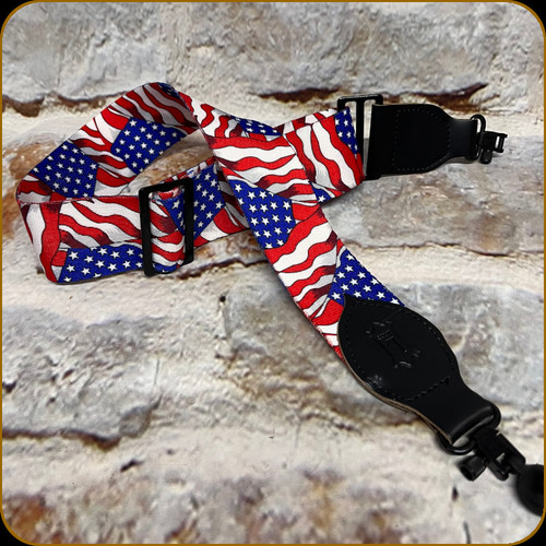 Levy's Leather - Ambush Series - 2" Polyester Sling w/Attached Swivels - USA Flag - S8S-USA