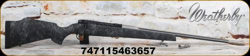 Weatherby - 25WbyRPM - Mark V Accumark 2.0 - Black w/Grey spiderweb accents Hand-laid, raised Monte Carlo fiberglass stock w/matte gel coat/Spun Stainless w/Graphite Black Cerakote, 24"2-Toned Fluted Barrel, Mfg# MAM01N25RWR6B