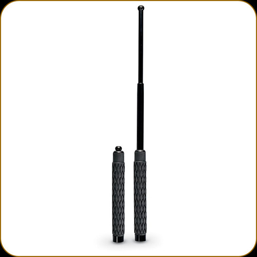Kwik-Force - Solid Steel Expandable Baton - 26" - Rubber Handle - Nylon Pouch - Black - 220032-26