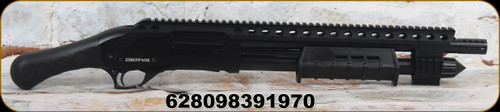 Derya - 12Ga/3"/14" - Carina Equalizer QR-101 - Pump Action - Black Synthetic Birds-Head Grip Stock/Ventilated Barrel Shroud, 22mm Full-Length Top Picatinny Rail, 4+1 Capacity, Mfg# QR-101-BLK