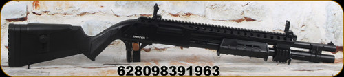 Derya - 12Ga/3"/18.5" - Carina CRT-401 - Pump Action Shotgun - Black Synthetic Stock/Ventilated Barrel Shroud, Flip-Up Sights, 5+1 Capacity, Mfg# CRT-401-BLK