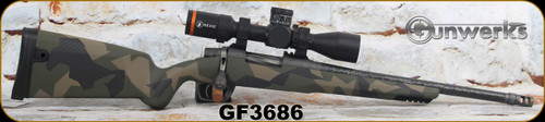 Gunwerks - 6.5PRC - ClymR Rifle System - Shattered Green - Carbon Fiber Stock/Titanium GLR Action/16"Carbon Wrap Barrel, Tungsten Finish, Directional Muzzle Brake, Revic Acura RS18i, GW Precision LR & Ballistic Turret, S/N GF3686