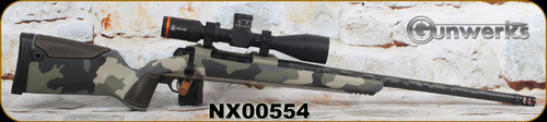 Gunwerks - 6.5PRC - Nexus Rifle System - Tectonic Green NEXUS Stock w/Leather Paneling/Carbon Wrapped, 22"Barrel w/directional brake, Revic Acura RS25i S/N NX00554