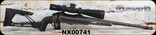 Gunwerks - 7mmPRC - Endex Rifle System - FDE Type III hard anodized Endex billet aluminum chassis w/CF inserts,Adj.comb/C40 contour carbon wrap 416R stainless, 20"Thr.Barrel, Leupold Mark 5HD 5-25x56 RH1 MOA non-ill. S/N NX00741