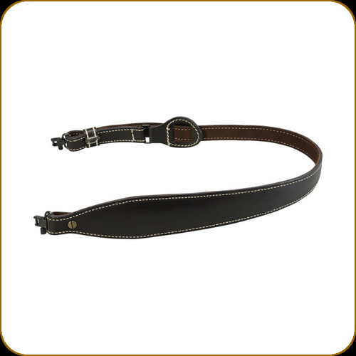 Levy's Leather - Trophy Series - 2 1/4" Veg-Tan Leather Cobra Deluxe Series Rifle Sling - 30" to 36" - Dark Brown - SD22-2-DBR