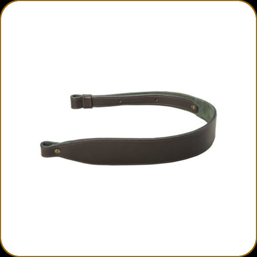 Levy's Leather - Downrange Series - 2 1/4" Veg-Tan Leather Padded Cobra Rifle Sling - 28" to 36" - Dark Brown - SN22P-DBR