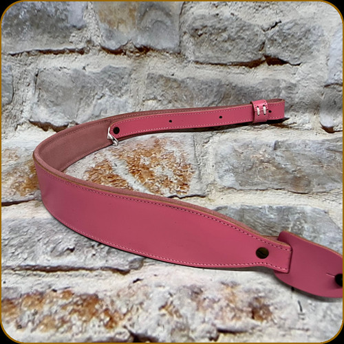 Levy's Leather - Downrange Series - 2 1/4" Veg-Tan Leather Padded Cobra Rifle Sling - 28" to 36" - Pink - SN22P-PNK