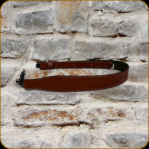 Levy's Leather - Guide Series - 2" Veg-Tan Leather Cobra Rifle Sling w/Swivels - 28" to 36" - Walnut - SN85-WAL