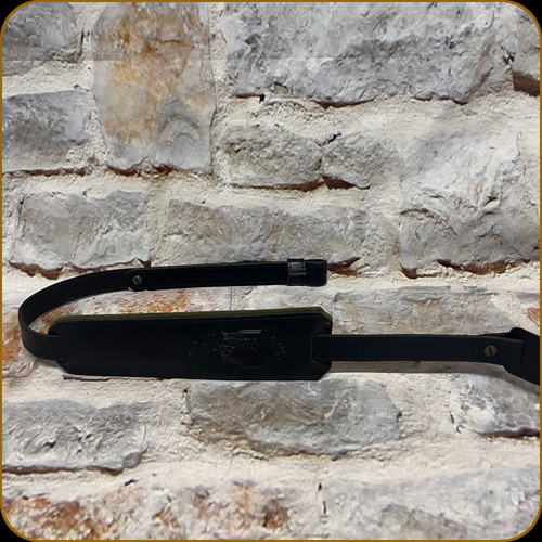 Levy's Leather - 1" Veg-Tan Leather Rifle Sling w/2 1/2" Movable Foam Pad w/Wild Turkey Design Embossing - 32" to 36" - Black - SN76T-BLK