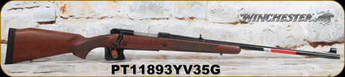 Winchester - 375H&H - Model 70 Alaskan - CRF bolt-action - Black Walnut Monte Carlo Stock/Blued, 25"Barrel, Hinged Floorplate, Folding adj. rear sight, hooded brass bead front, M.O.A. Trigger System, Mfg# 535205138, S/N PT11893YV35G