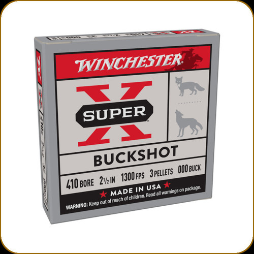 Winchester - 410 Ga 2.5" - 3 Pellets - Shot 000 Buck  - Super-X - Buckshot - 5ct - XB41000