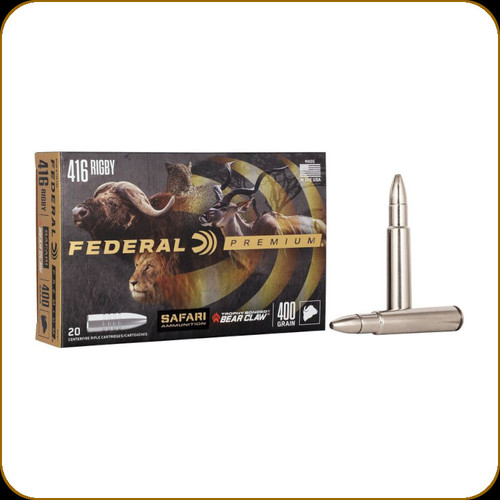 Federal - 416 Rigby - 400 Gr - Safari - Trophy Bonded Bear Claw - 20ct - P416T1