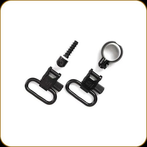 Uncle Mike's - Quick Detachable Super Swivels for Centerfire Lever Action Rifles - 1" - 2pk - Black - 13312