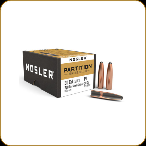 Nosler - 30 Cal - 220 Gr - Partition - Semi-Spitzer - 50ct - 16332