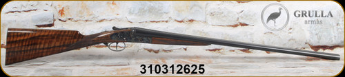 Grulla - 16Ga/2.75"/29" - Model 216RB -  Round Body Action SxS - Select Walnut Straight-Grip Stock/Case Hardened Finish w/Purdey Style Engraving/Blued Barrels, I/C & Modified Chokes, Single Negrini Case - S/N 31.03.126.25