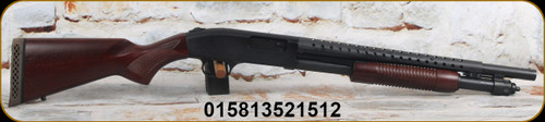 Mossberg - 12Ga/3"/18.5" - Model 590 Field Retrograde - Pump Action - Walnut Stock w/Matte Black Heatshield & corncob forend/Matte Black Finish, 7 Round Capacity, Mfg# 52151 - STOCK IMAGE