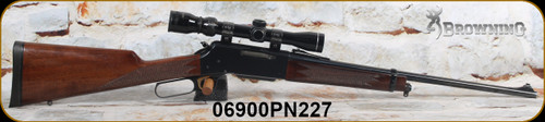 Consign - Browning - 308Win - Model 81 BLR - Lever Action - Walnut Straight-Grip Stock/Blued Finish, 20"Barrel, Mfg.1989, all steel receiver - 30rds fired - c/w Tasco, 2-7x32, plex reticle, bikini caps