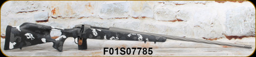 Antler Arms - 300RUM - Mountain - Prophet River Exclusive - Tri-Color Grey/White Sponge Pattern Carbon Fiber Thumbhole Stock/SS Action/Titanium Cerakote, Spiral Fluted 26"Threaded Barrel, 1:10"Twist, M42 Radial Muzzle Brake - S/N F01S07785