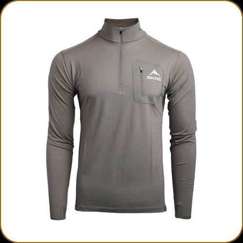 SKRE - Kaibab - 150 Merino - 1/4 Zipper Long Sleeve Shirt - Ash Brown - X-Large - KMTXL6