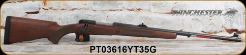 Winchester - 375H&H - Model 70 Safari Express - Grade I Walnut w/Deluxe Cheekpiece/Matte Blued, 24"Barrel, Fully Adjustable rear sight, hooded front sight, Mfg# 535204161, S/N PT03616YT35G