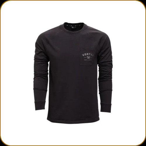 Vortex - Men's Outland Heavyweight Long Sleeve Pocket Tee - Black - Small - 225-01-BLK-S