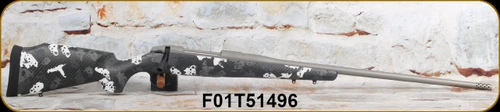 Antler Arms - 300PRC - Mountain - Prophet River Exclusive - Tri-Color Grey/White Sponge Pattern Carbon Fiber Standard Stock/Titanium Action/Titanium Cerakote, 24"Threaded Barrel, 1:10"Twist, M42 Radial Muzzle Brake - S/N F01T51496