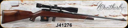 Consign - Weatherby - 22LR - Model 12 - Semi-Auto - Select Walnut w/Ebony Forend Tip & Grip Cap/Blued Finish, 24"Barrel, c/w Tasco 10x40, plex reticle
