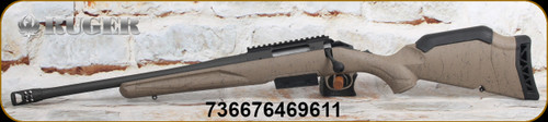 Ruger - 450BM - American Ranch Gen II - Left Hand - Flat Dark Earth Splatter Stock /Cobalt Cerakote Fluted, 16.10"Barrel - 3 Round Capacity - Mfg# 46961