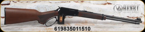 Henry - 22S/L/LR - H1 Western Rifle - Lever Action - Checkered Walnut Pistol Grip Stock/Blued Finish, 18.5"Barrel, Fully Adj. Semi-Buckhorn rear/Hooded Blade Front Sight, Mfg# H001PG-22 - STOCK IMAGE