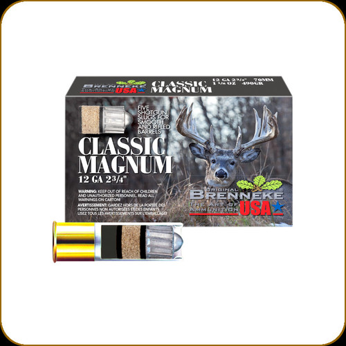Brenneke - Classic Magnum - 12 Ga 2 3/4" - 1 1/8oz - Slug - 5ct - SL-122CLM