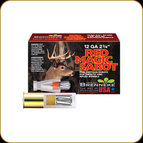 Brenneke - Red Magic Sabot - 12 Ga 2 3/4" - 1 oz - Slug - 5ct - SL-122RMS