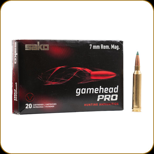 Sako - 7mm Rem Mag - 165 Gr - Gamehead Pro - Tipped Soft Point Boat Tail - 20ct - 218B