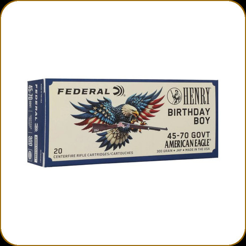 Federal - 45-70 Govt - 300 Gr - 250th Anniversary - Henry Birthday Boy - American Eagle - Jacketed Hollow Point - 20ct - 4570HENRY
