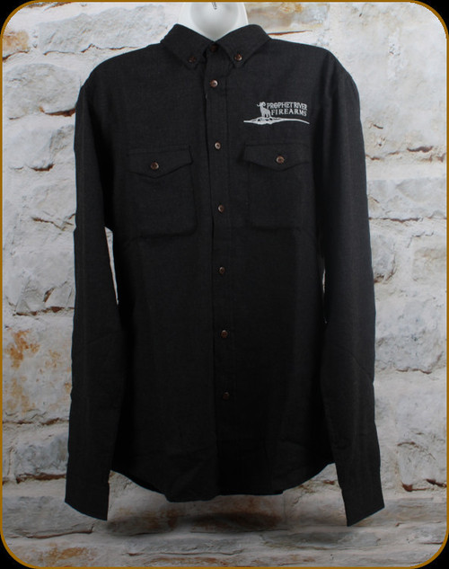 Prophet River - Embroidered Long Sleeve Shirt - Charcoal - X-Large