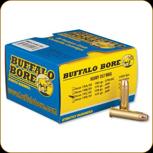 Buffalo Bore - Heavy 357 Mag - 158 Gr - Semi-Jacketed Hollow Point - 20ct - 19C