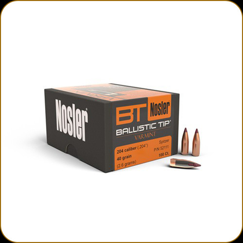 Nosler - 20 Cal - 40 Gr - Ballistic Tip Varmint - Spitzer - 100ct - 52111