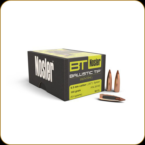 Nosler - 6.5mm - 100 Gr - Ballistic Tip Hunting - Spitzer - 50ct - 26100