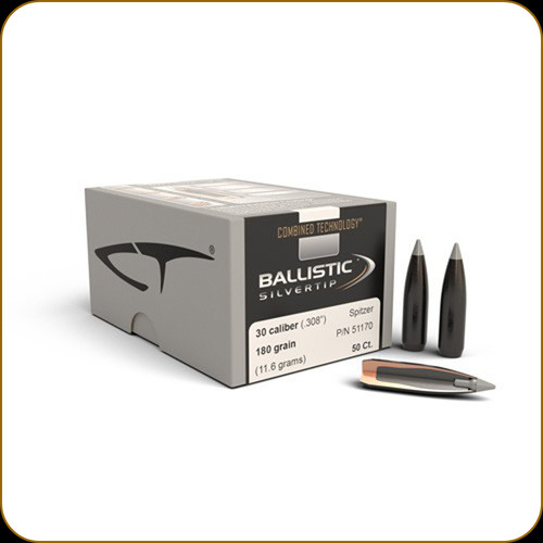 Nosler - 30 Cal - 180 Gr - Ballistic Silvertip - Spitzer - 50ct - 51170