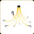 Bihlerflex - The Perfect Bungee - 8-Arm 24" Flex Web Bungee Net - Yellow - FE24-8Y